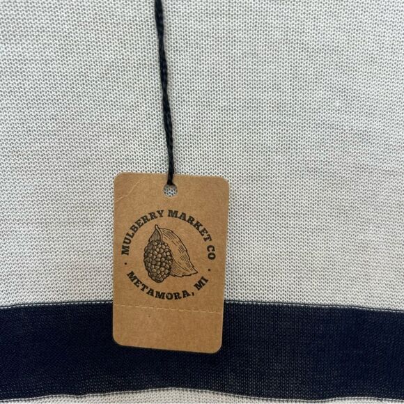 Mud Pie NWT Striped Beau Duster Cardigan WHITE NAVY Size M/L - Picture 5 of 9